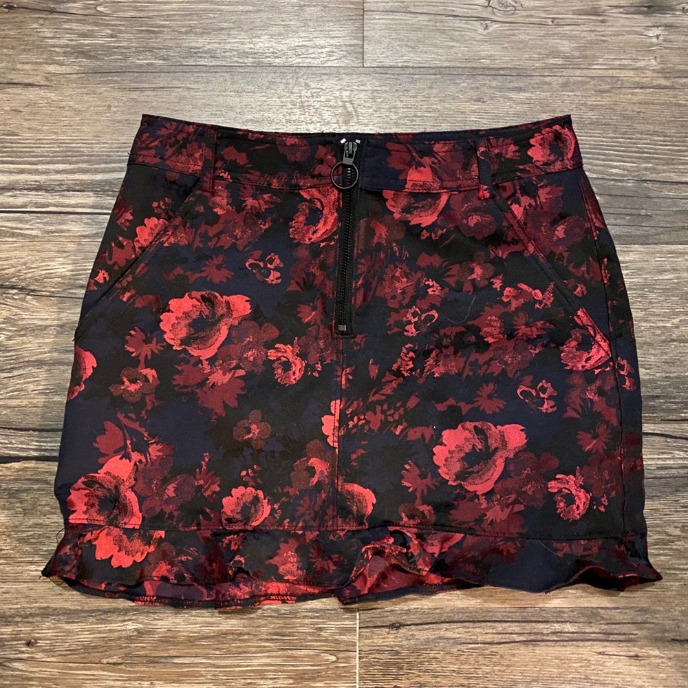 Express red flower skirt